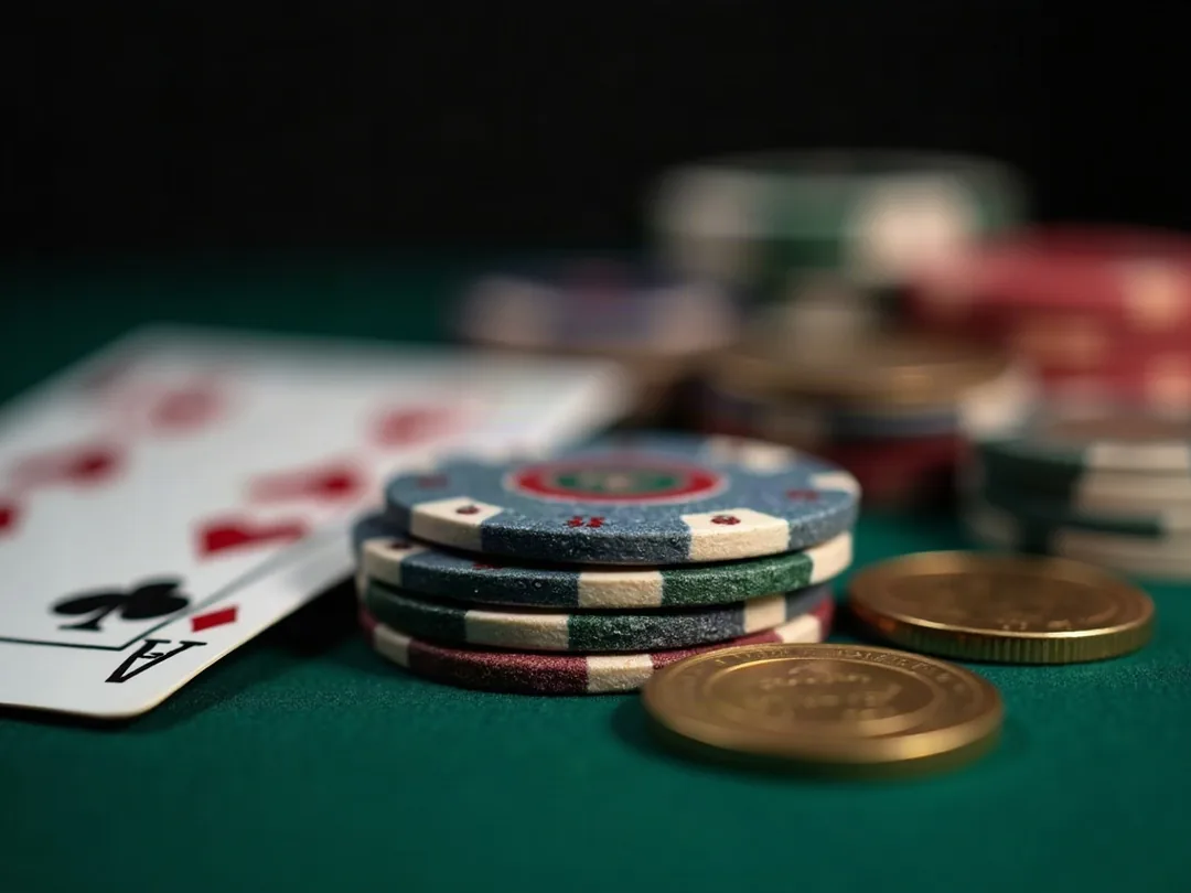 casino zsetonok és kártyák, bonus és jackpot szimbólumok